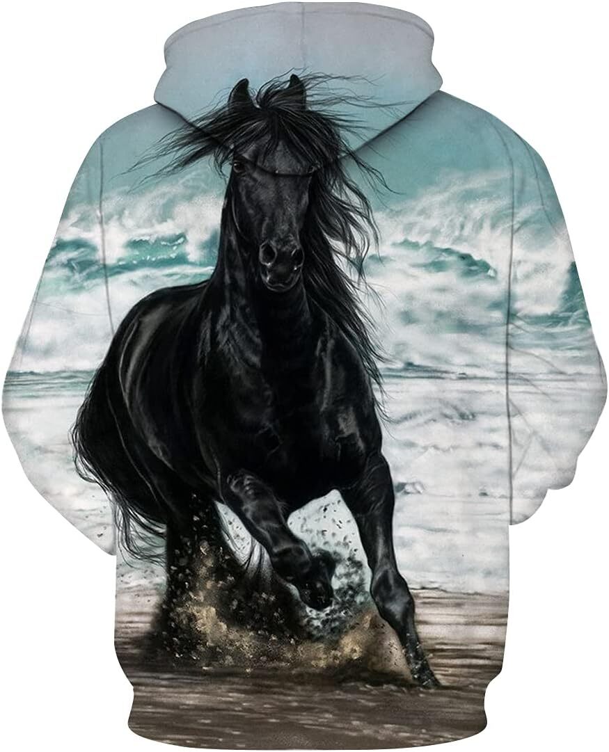 Hoodie for Mens Womens Horse Hoodie Novelty Funny Graphic 3D Printed Sweatshirt for Men Women Graphic Hoodies sweatshirt Fashionable and cool