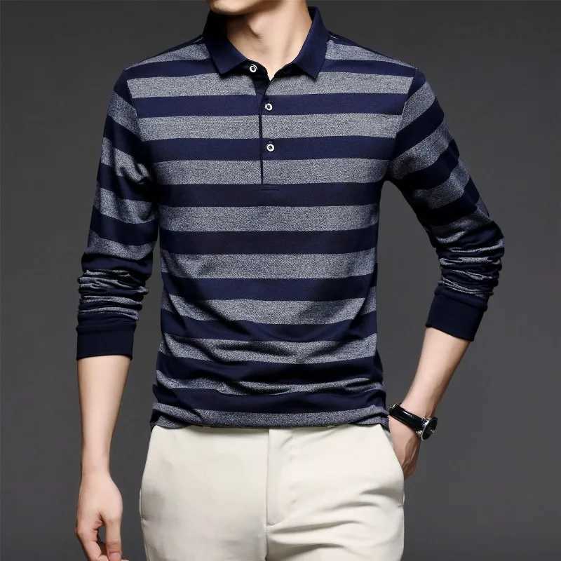 Spring/Summer Mens Adjustable Comparison Button Long Sve T-shirt Bottom Fashionable Casual Formal Top W241106
