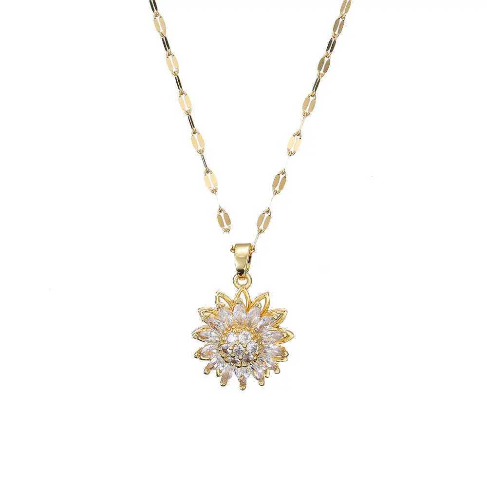Beautif Fashionable Suower necklace ring Charm Wen Jewelry Accessories perfect birthday gift for Wen girl X241106