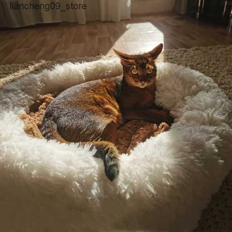 kennels pens Super Soft Dog Bed Plush Cat Mat Large Dog Bed Labrador House Circular Mat Pet Product Accessories L240910