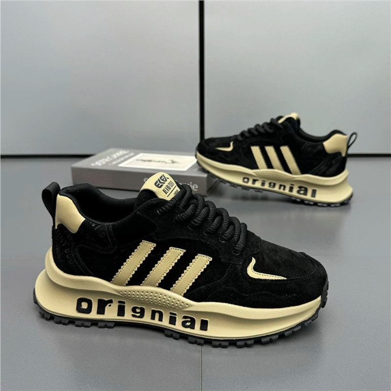 Three Bars Dad Men's 2024 Autumn and Winter New Comfort Versatile Tiktok Kwai Casual Shoes