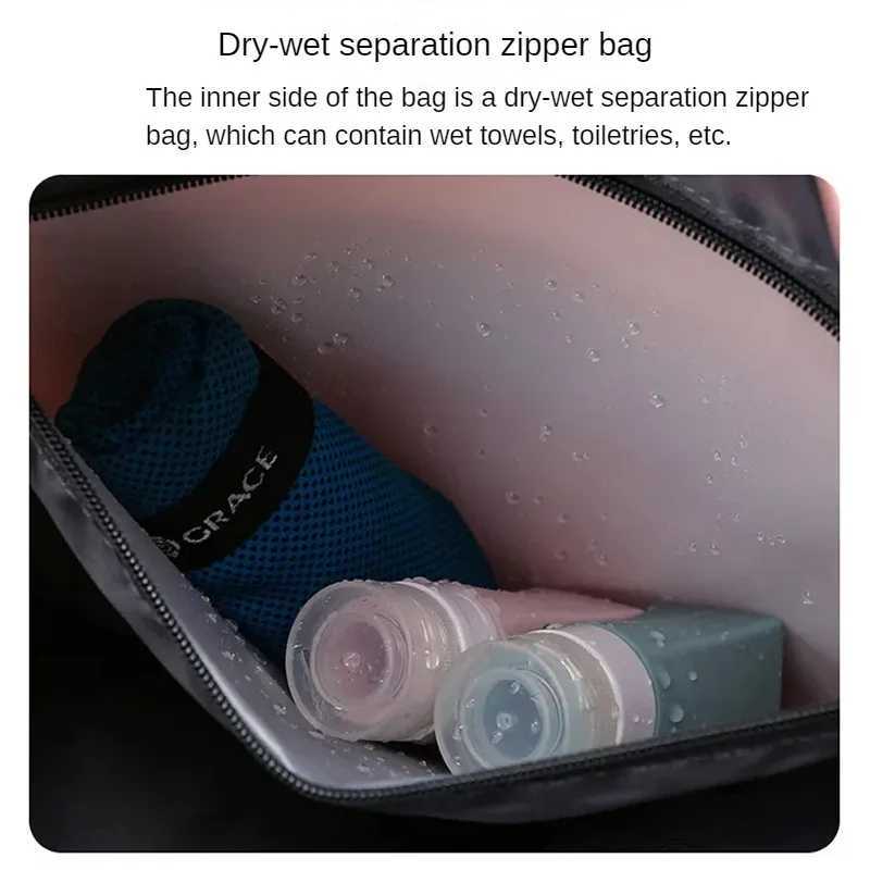 Large acity Dry and Wet Separation Travel Bag with Shoe Bin Can Be Set Rod Box Portab Sports Bag Fitn Gym BagXJ241106