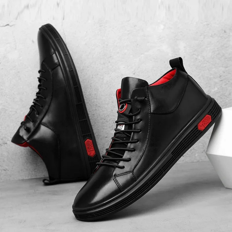 2025 New Top Women's High Quality British Cowboy Boots Designer Genuine Leather Men's Plush Warm Winter Men's Boots Couple Fashion Soft
