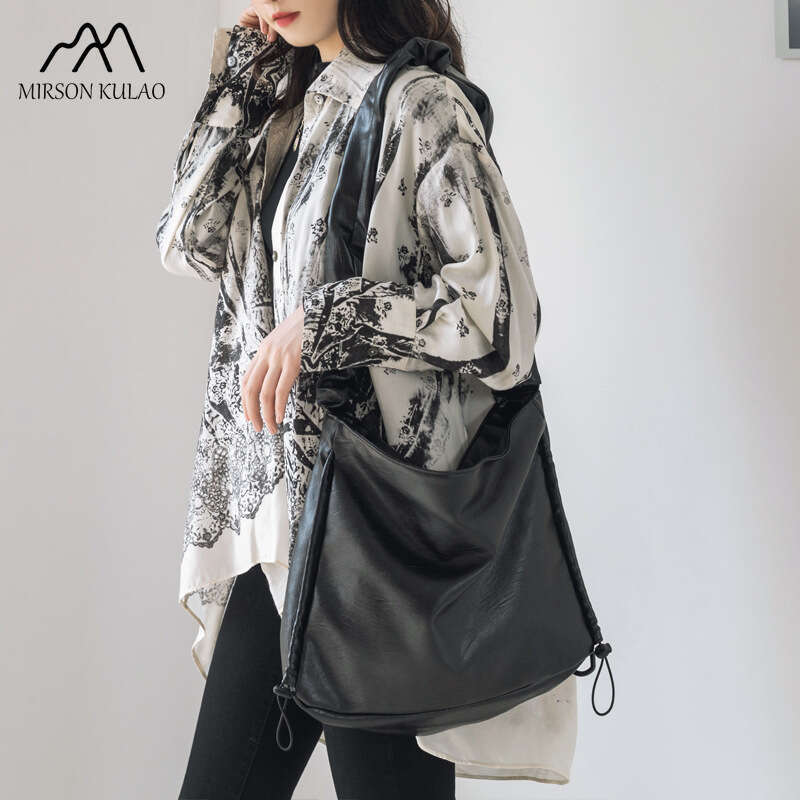 2024 New Fashion Pleated Crossbody College Campus Niche Design Tote Bag
