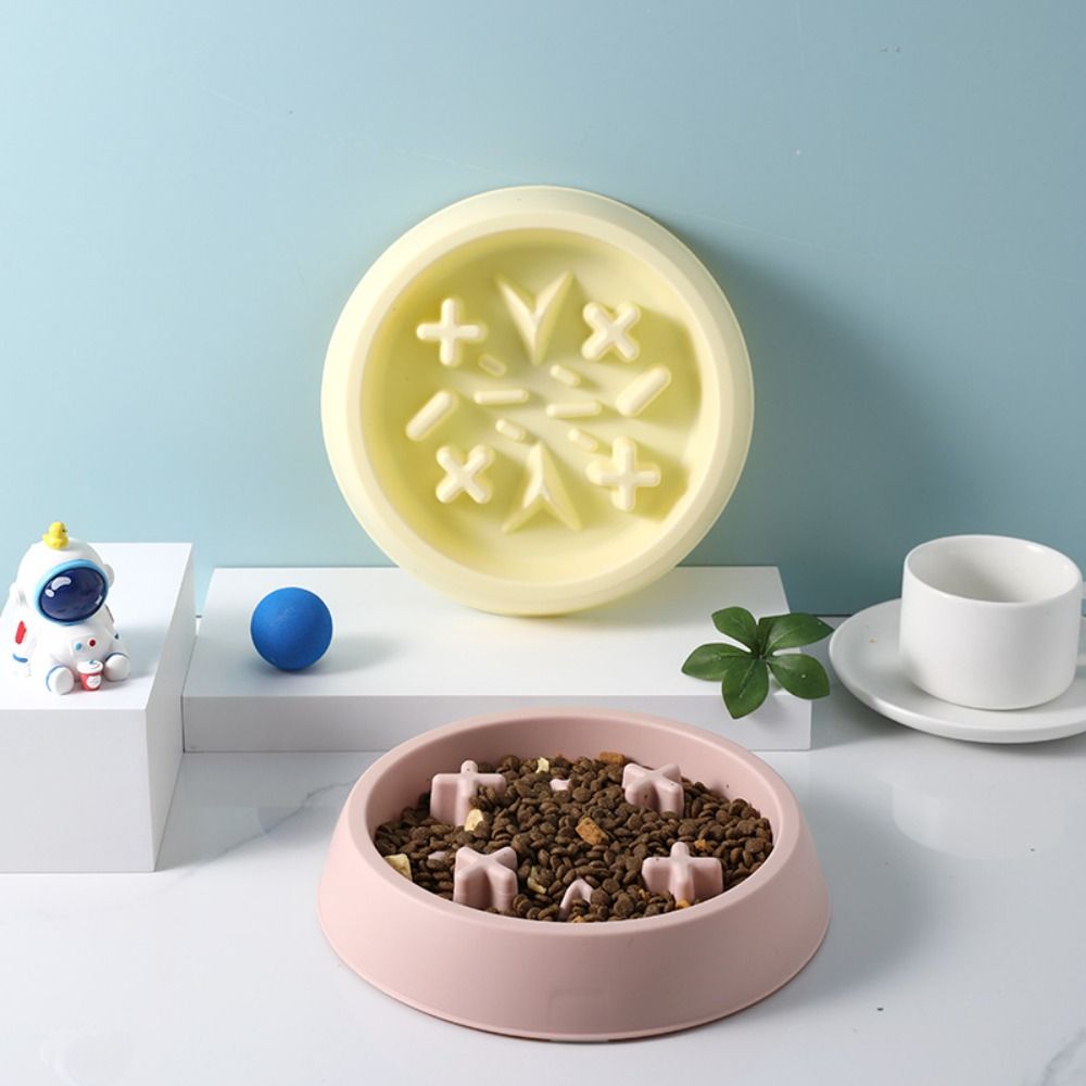 Multi-use Plastic Cat Slow Food Bowl Anti Choking Portable Pet Feeding Basin Round Anti Tipping Dog Feeder Water