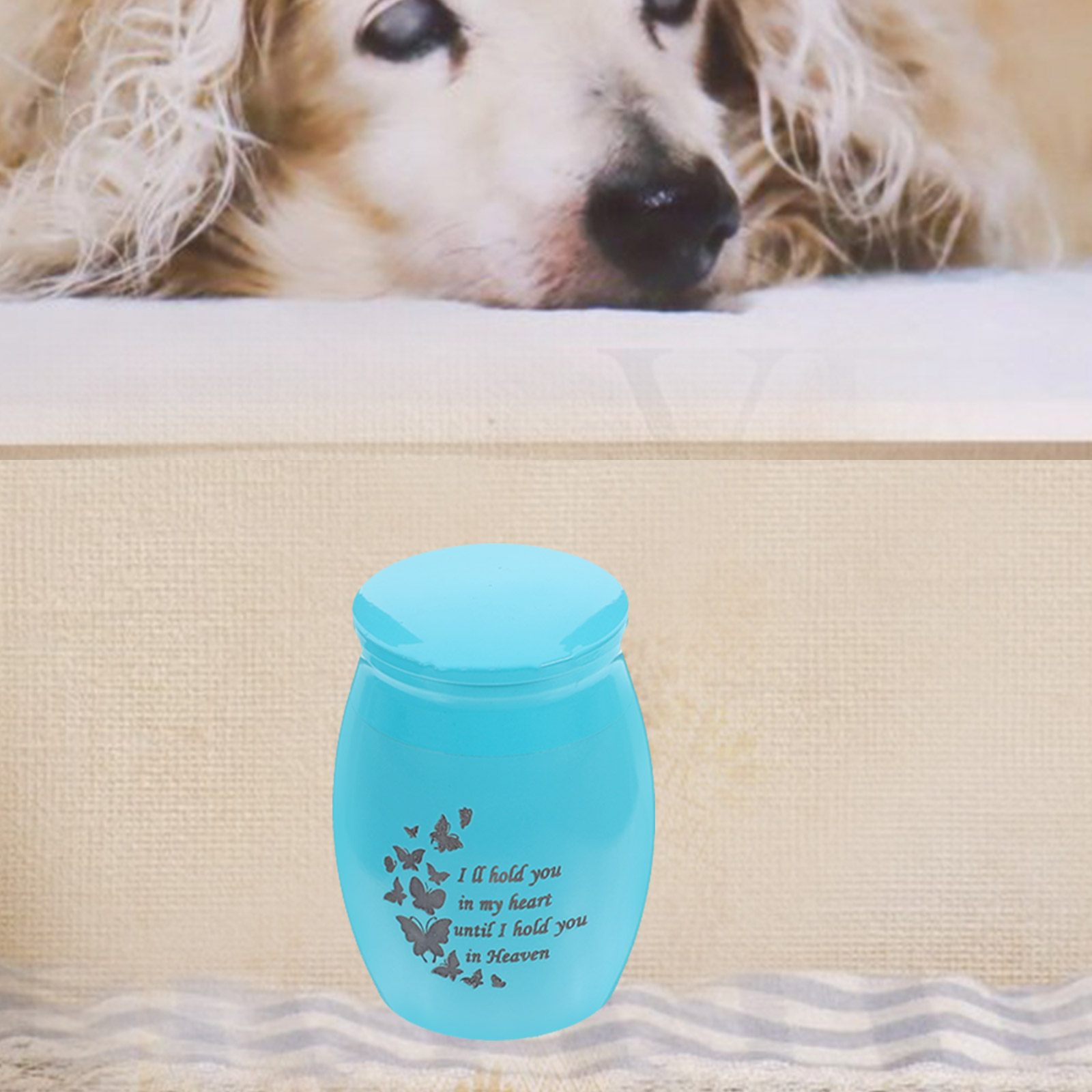 Chain Pet Urn Small Urns for Human Ashes Keepsake Floor Pink Stainless Steel Dogs