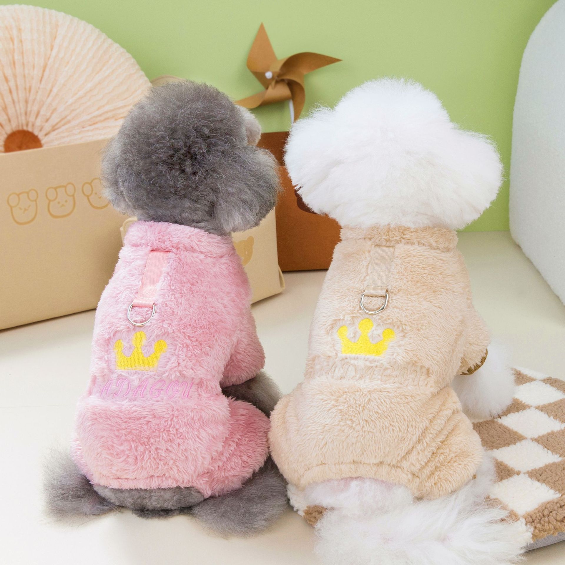Pet Four Legs Fleece Clothes Dog Apparel Autumn Winter New Style Princess Overalls for Small Sizes Dogs