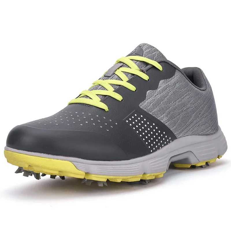 Mens with Spikes Breathable, Waterproof, Anti-Slip Outdoor Golf hot Sports Shoes for Men - 2024