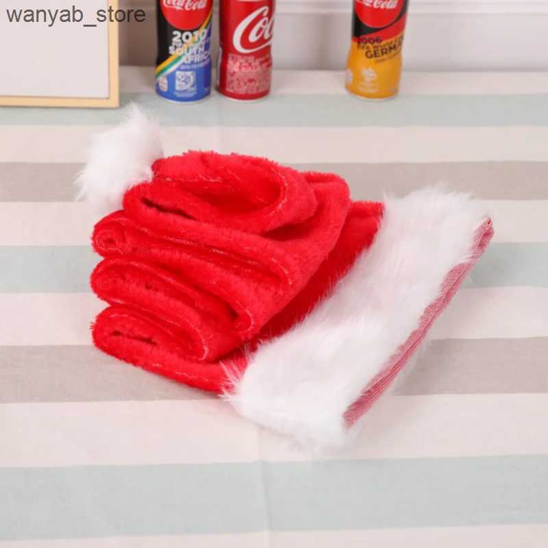 Wide Brim Hats Bucket Hats Overlength Christmas Santa Hat Long Adult Plush Christmas Long-tail Cap Hat Xmas Party Supplies L240910