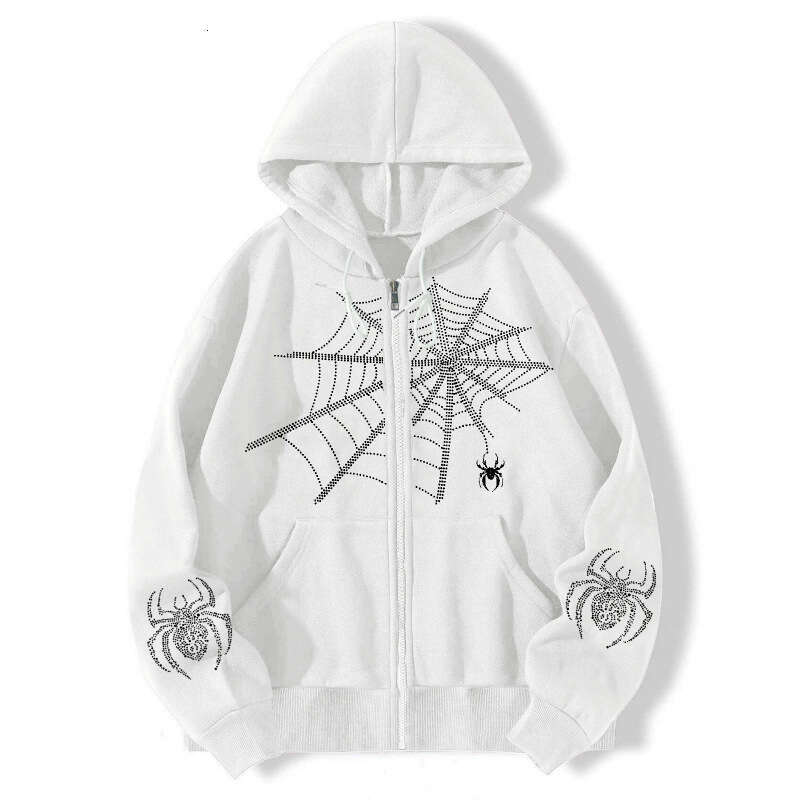 shanshi spider hoodie American Spider Printed Matrix Cardigan Loose Zipper Hoodie Autumn/Winter Coat hoodie