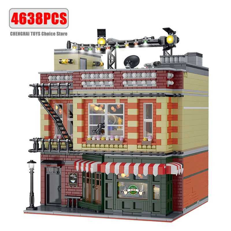 Blocks MOC-34463 Creative Expert Friends Apartment Modular Building Blocks Street View City Architecture Models Sets Kid Toys Boy GiftsY241106VMRF