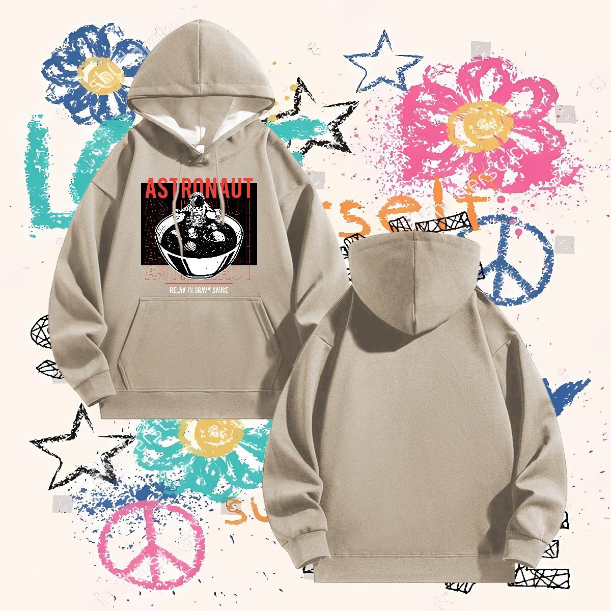 Free Shipping Hooded Sweatshirt Hooded Collar Long Sleeves Loose Mens Hoodie Anime Oversized US Size Pullover Hoodie Daily Outfit Thick Plush