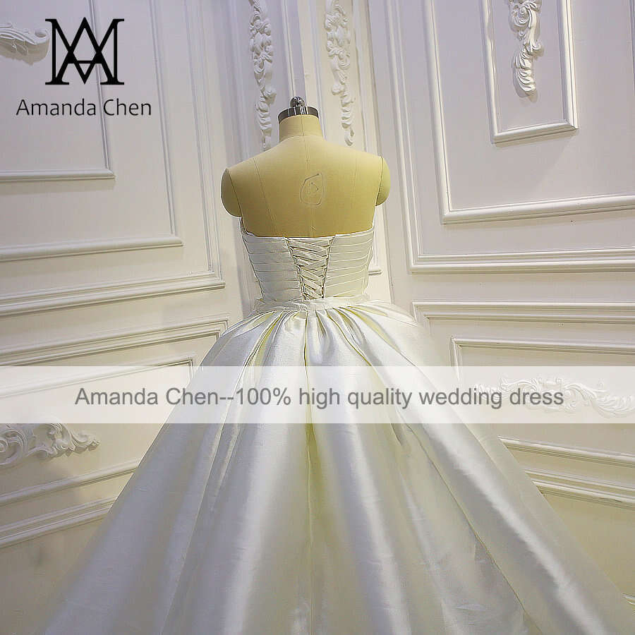 Off Shoulder Pleat Satin Removable Skirt Wedding dress