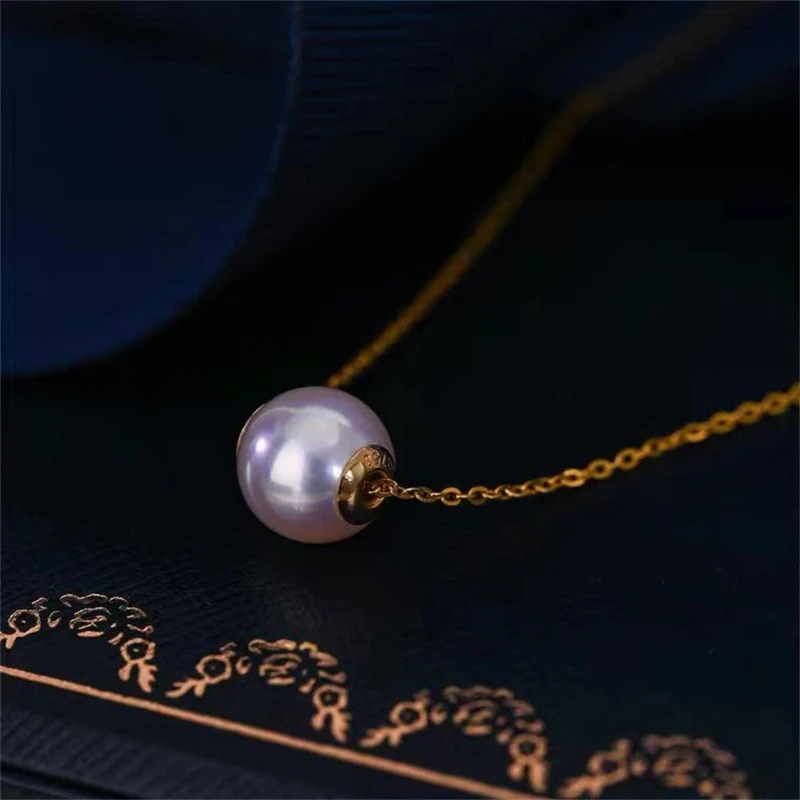 A genuine 18K gold necklace natural freshwater pearl pendant pure AU750 pendant exquisite jewelry for womens wedding gifts 241106