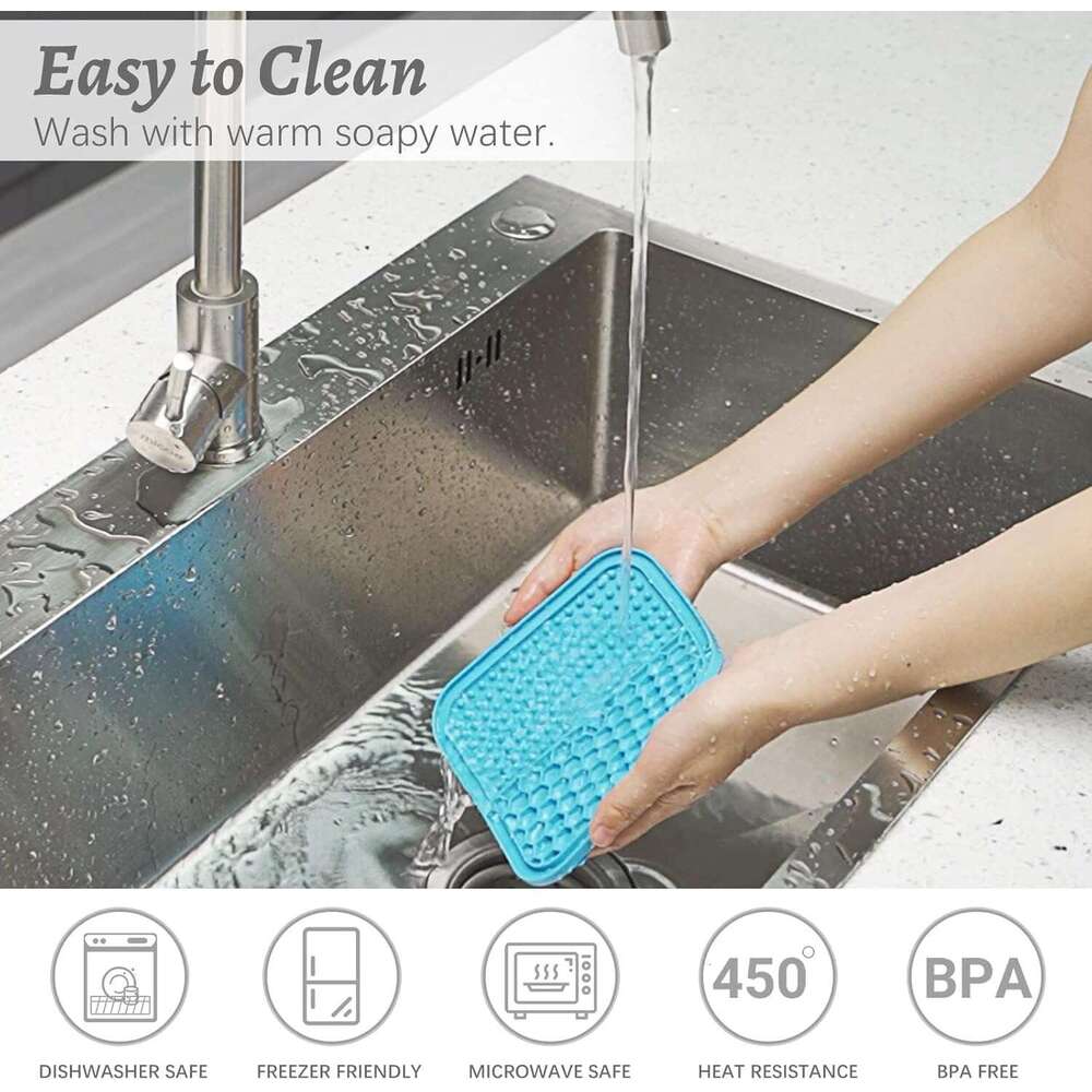 MateeyLife 3PCS Small Dogs and Cats, Licking Mats with Suction Cups Anxiety Relief, Cat Lick Pad, Enrichment Toys Boredom Reducer, Dog Treat Mat for B