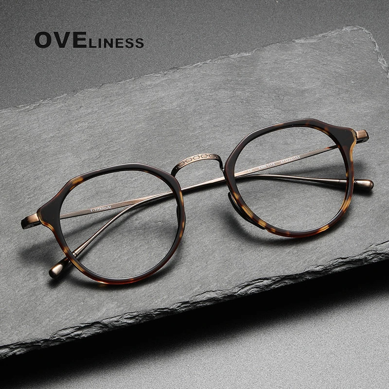 Acetate Glasses Frame Men Vintage Oversize Pilot Vintage Retro Eyeglasses frames Women Spectacles full Eyewear 241105