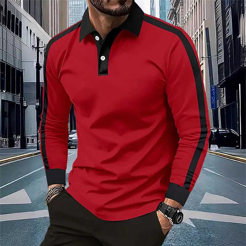 Mens long Sved shirt spring and autumn casual sports breathable top mens fashion patch work shirt W241106