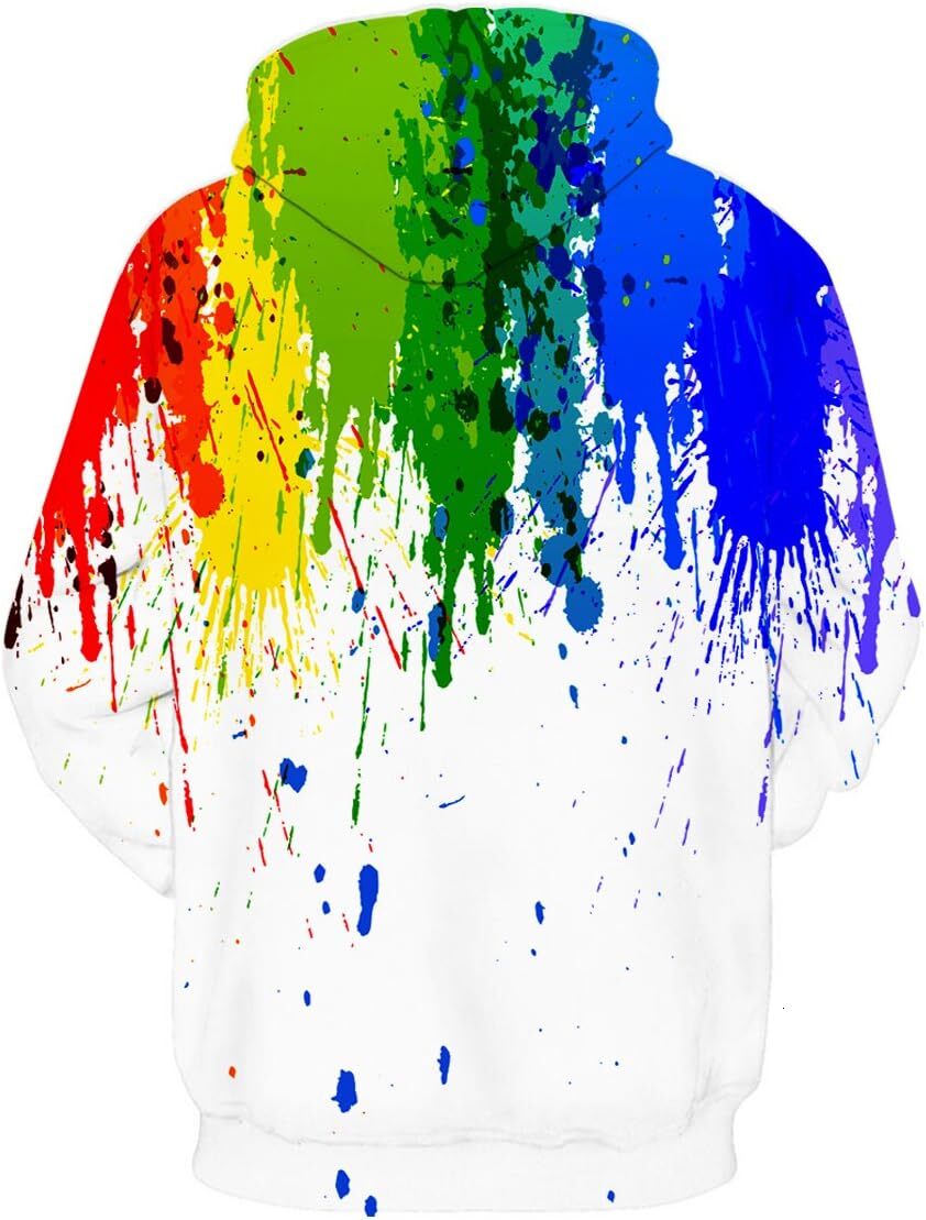 Hoodie for Mens Womens Unisex Graphic Print Hoodies 3D Colorful Novelty Design Long Sleeve Sweaters with Pocket Graphic Fashion Color