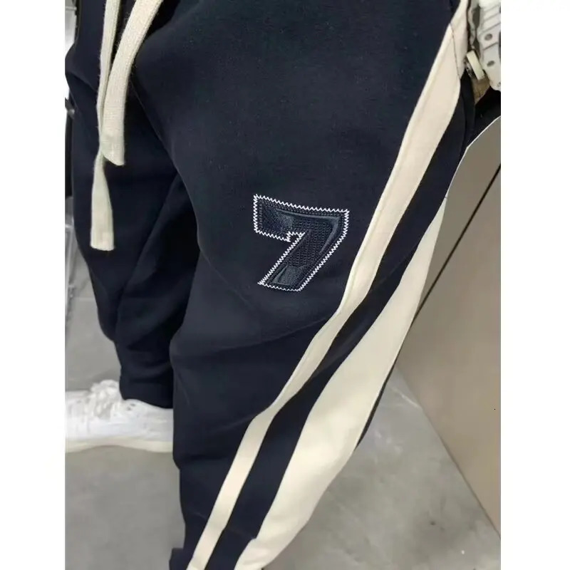 Mens Casual Straight Leg Baggy Hiphop Sports Gym Pants For Men Trousers Loose Trendy Hong Kong Style Joggers Clothing 241104