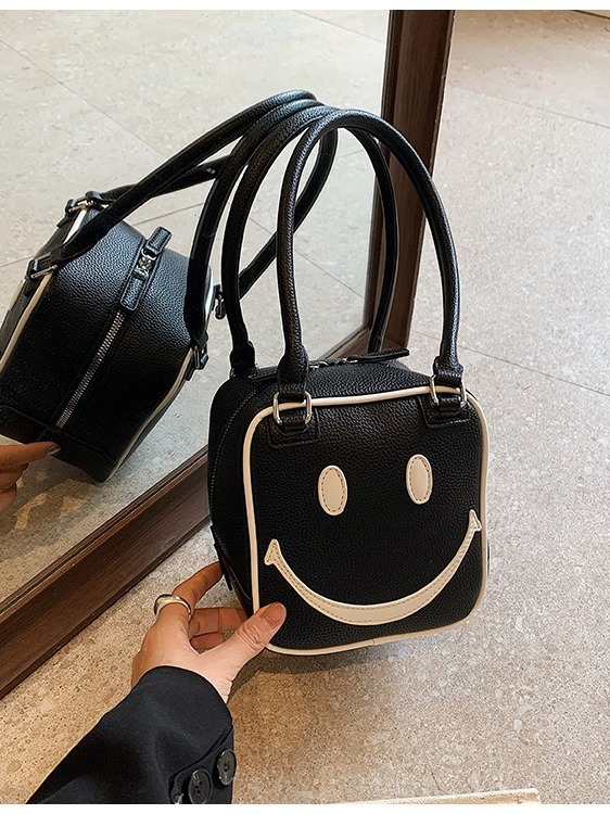 Fashionable And Versatile Autumn Smiling Face Handbag, Single Shoulder Crossbody Small Square Bag Designer Bags Handbags Women
