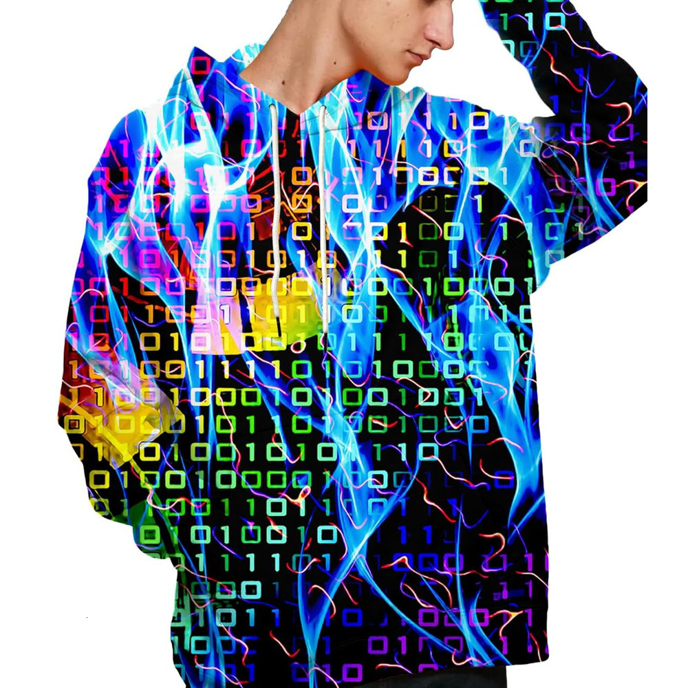 Hoodie for Mens Unisex 3D Printed Hooded Sweatshirt Casual Pullover Hoodie with Big Pockets Graphic Magical numbers cool