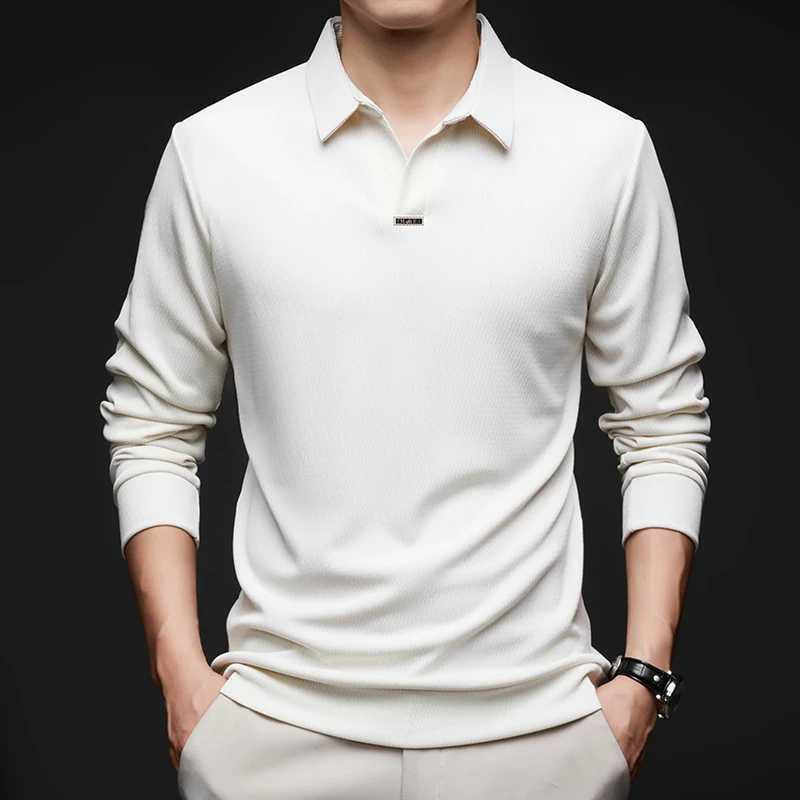 Mens fashion 2024 autumn new designer brand designer cut collar long Sved shirt casual lapel comfortable T-shirt mens clothing W241106
