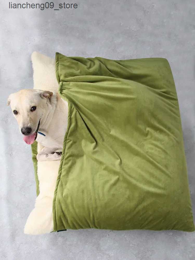kennels pens Dog bed with detachable cover large kennel warm dog bag with blanket pet accessories for large kennel L240910