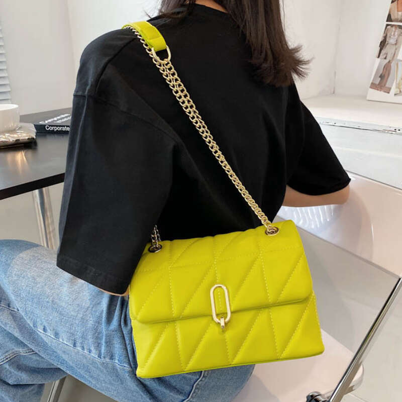 Designer Bag Kiwi Green 2024 Fashion Shoulder Bag Women Leather Pu Quilted Bag Females Luxury Handbags Women Bags Designer Sac A Main Femme