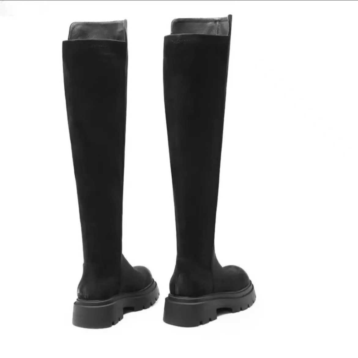 CMM Knee Over Long Boots for Petite Individuals Autumn Winter Collection Thick Soled Slim and Stretchy Boots Versatile for Women