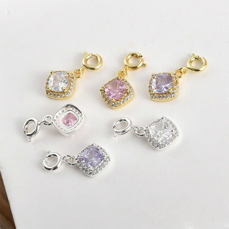 Elegant Copper Accenture Pendants Featuring Spring Closures pink A pack of a hundred 100/ packet