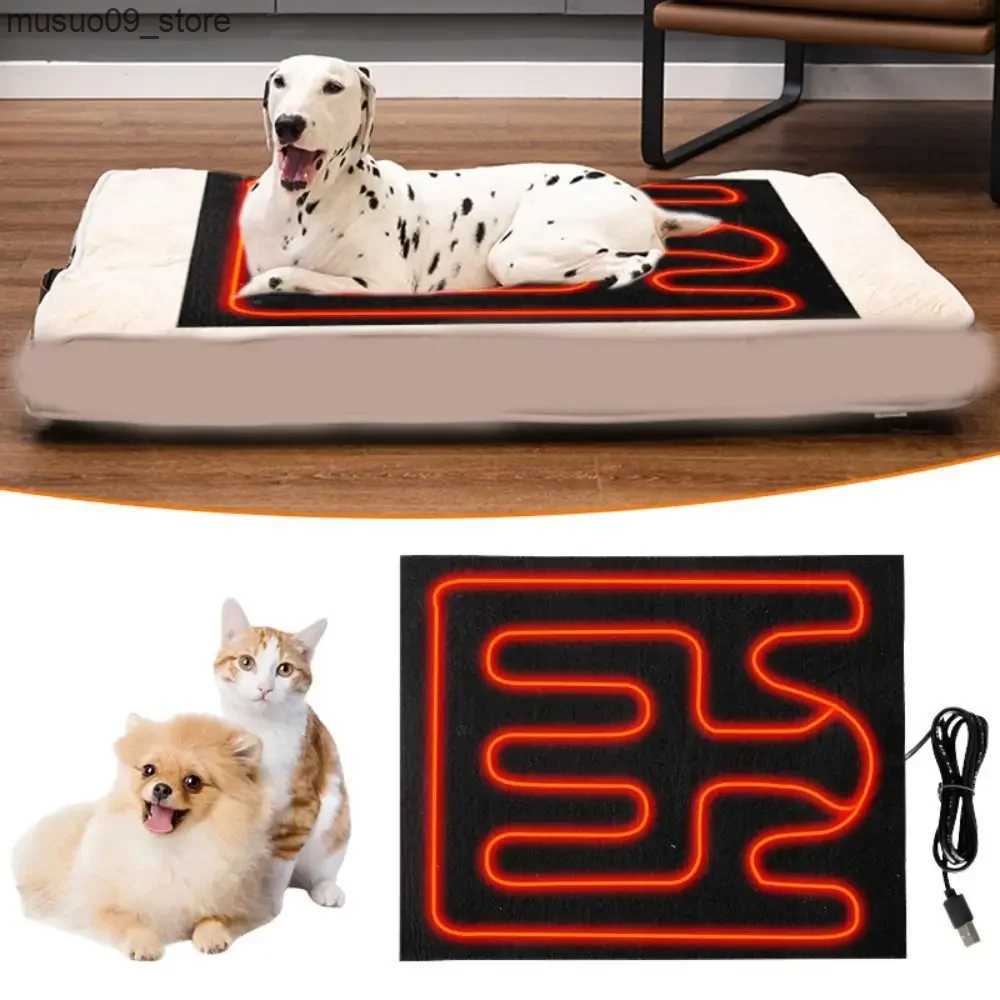 kennels pens Pet dog heating pad warm USB folding heating plate waterproof car seat pad pet reptile warm outdoor in winter L240910
