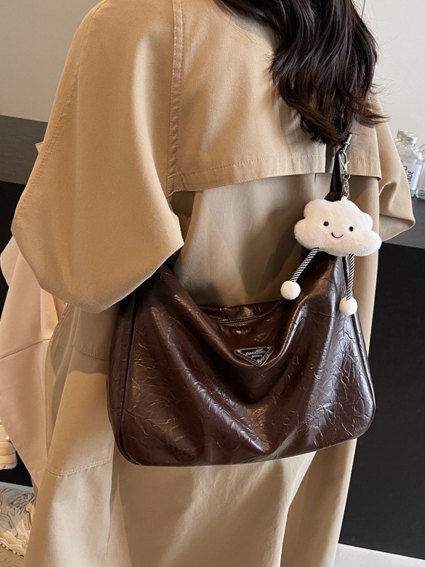 Women's Fashion New Large Capacity High-end Single Shoulder College Student Crossbody Bag, Class Bag Designer Bags Handbags Women
