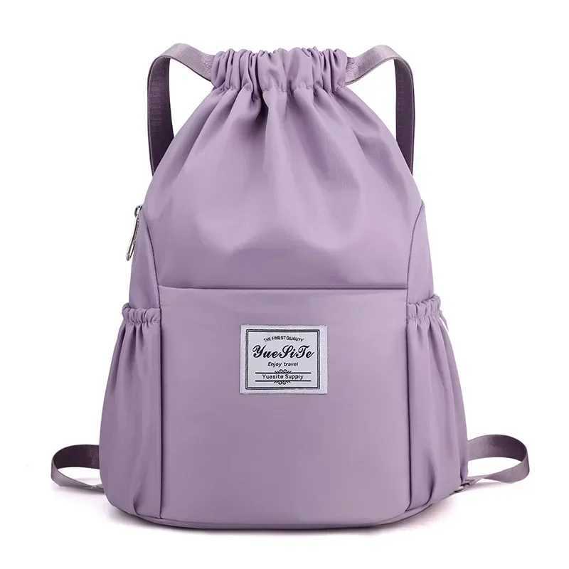 Sports Gym Drawstring Bag Waterproof Outdoor pack Lightweight Oxford Cloth Shoulders Bag Sackpack Yoga Bag For Women MenXJ241106
