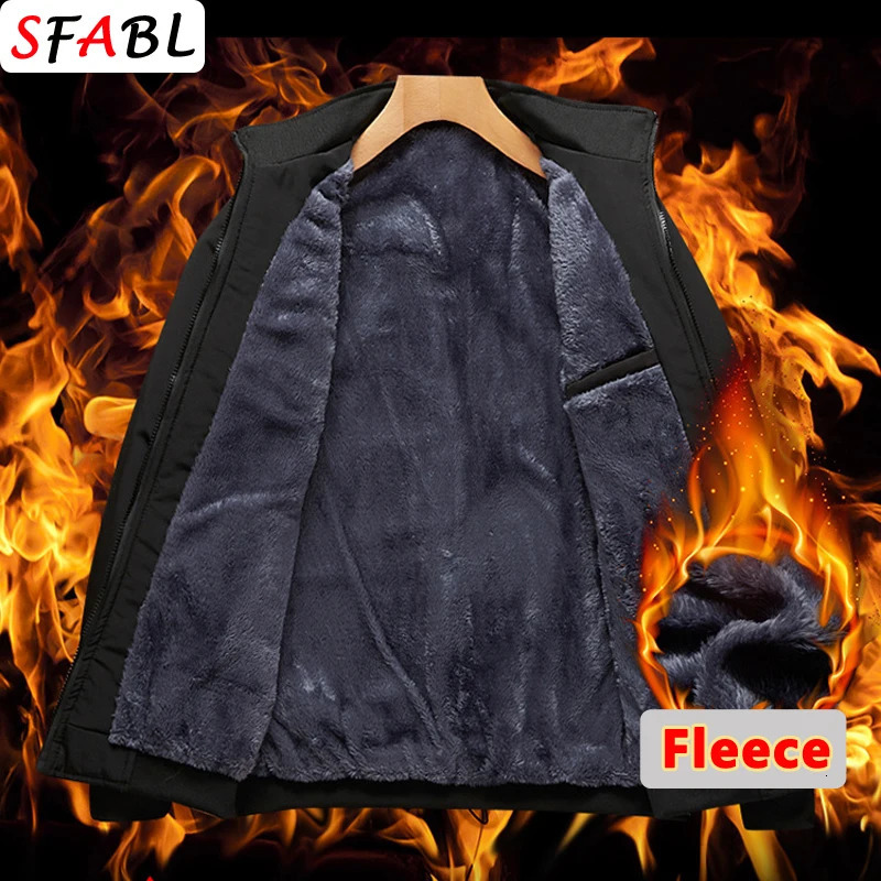 Warm Fleece Autumn Winter Jackets for Men Business Office Dress Coat Casual Mens Winter Jacket Solid Color Outerwear Man 241106