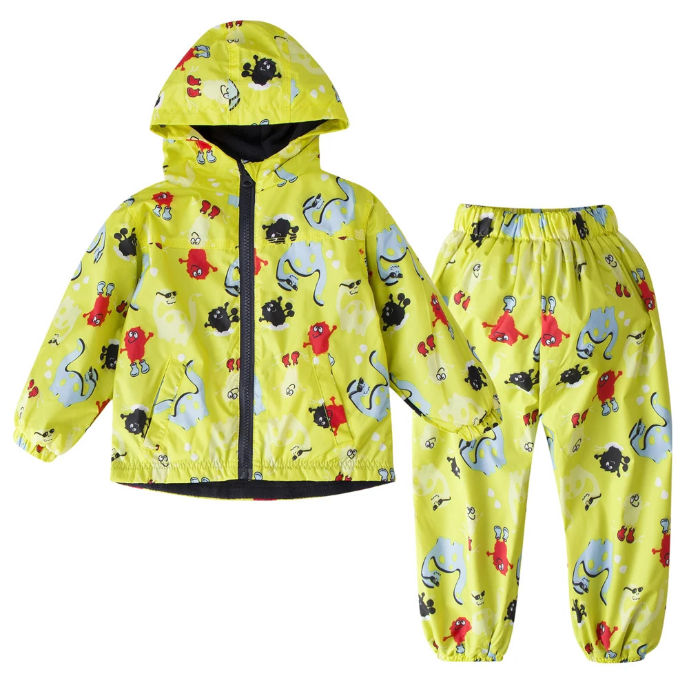 Autumn Winter Warm Waterproof Clothes Long Sleeve Boy Girls Outfits Hoddie CoatPants Sets Raincoat Children Clothing 2 4 6 Yrs 241106