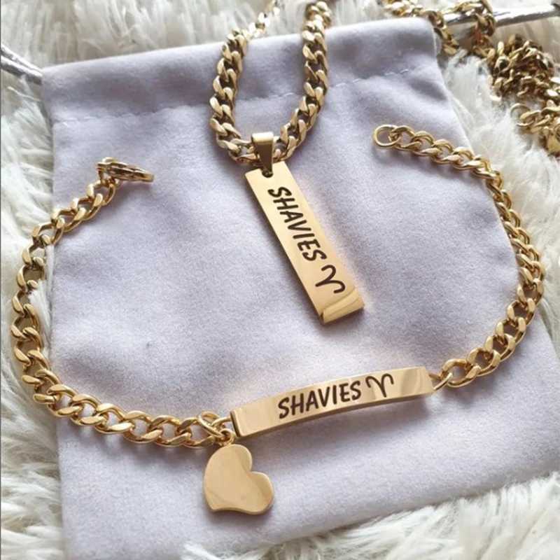 Fashion stainless steel custom name necklace mens style personalized name Cuban necklace jewelry set Bijoux X241106