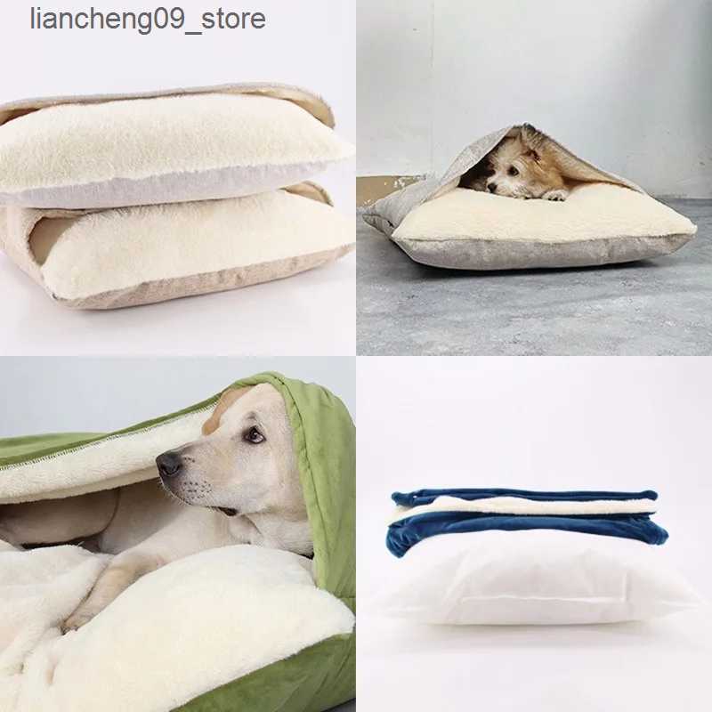 kennels pens Dog bed with detachable cover large kennel warm dog bag with blanket pet accessories for large kennel L240910