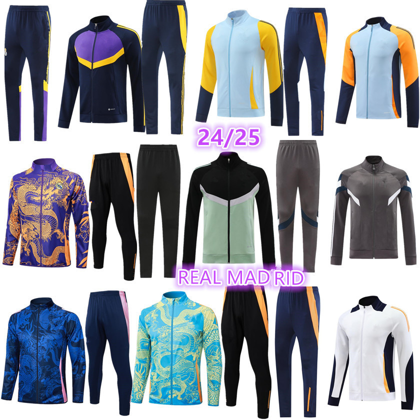 24 25 madrids TRACKSUIT adult long zipper jacket Soccer Tracksuits Sets VINI JR BELLINGHAM kit chandal futbol survetement 2024 2025 madrides TRAINING suit jackets