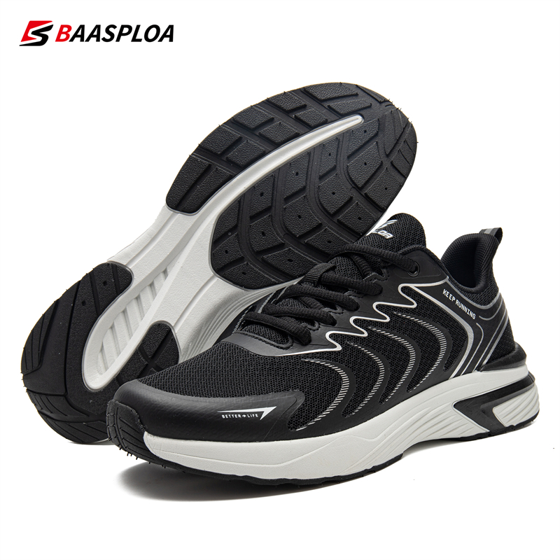 Baasploa Men's Running Shoes Lightweight Walking Shoe Mesh Breathable Fashion Male Outdoor Sports Sneakers Spring Tennis