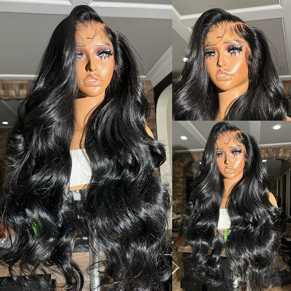 40 Inch Peruvian Hair Body Wave 13x4 HD Lace Frontal Wig Human Hair Water Wave Glueless Pre Plucked Synthetic Lace Front Wig for Woman