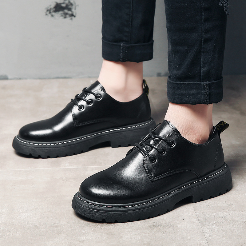 Derby expert autumn new item business low top small leather men's youth casual shoes