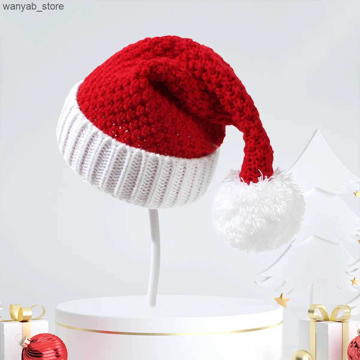 Wide Brim Hats Bucket Hats Santa Hat Knit Cap Hat Christmas Family Party Dress Up Men L240910