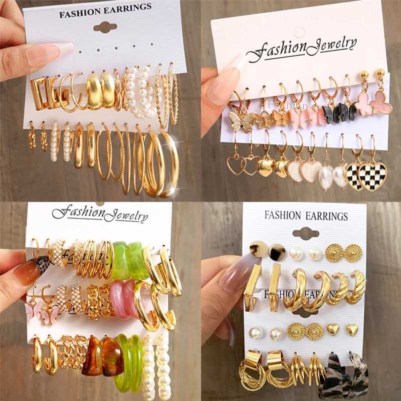 Metal Earring Set Complete Set Fashionable Colors Retro Earring Set Used for Elegant Pendant Wedding Jewelry X241106