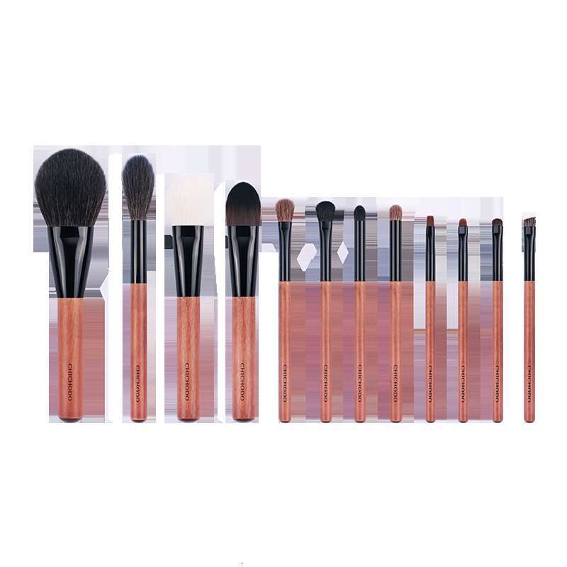 CHICHODO -Classical 12Pcs Natural Professional Make Up Brushes Set-2 Handle Styles-Animal Hair Makeup Tools+Zipper Bag