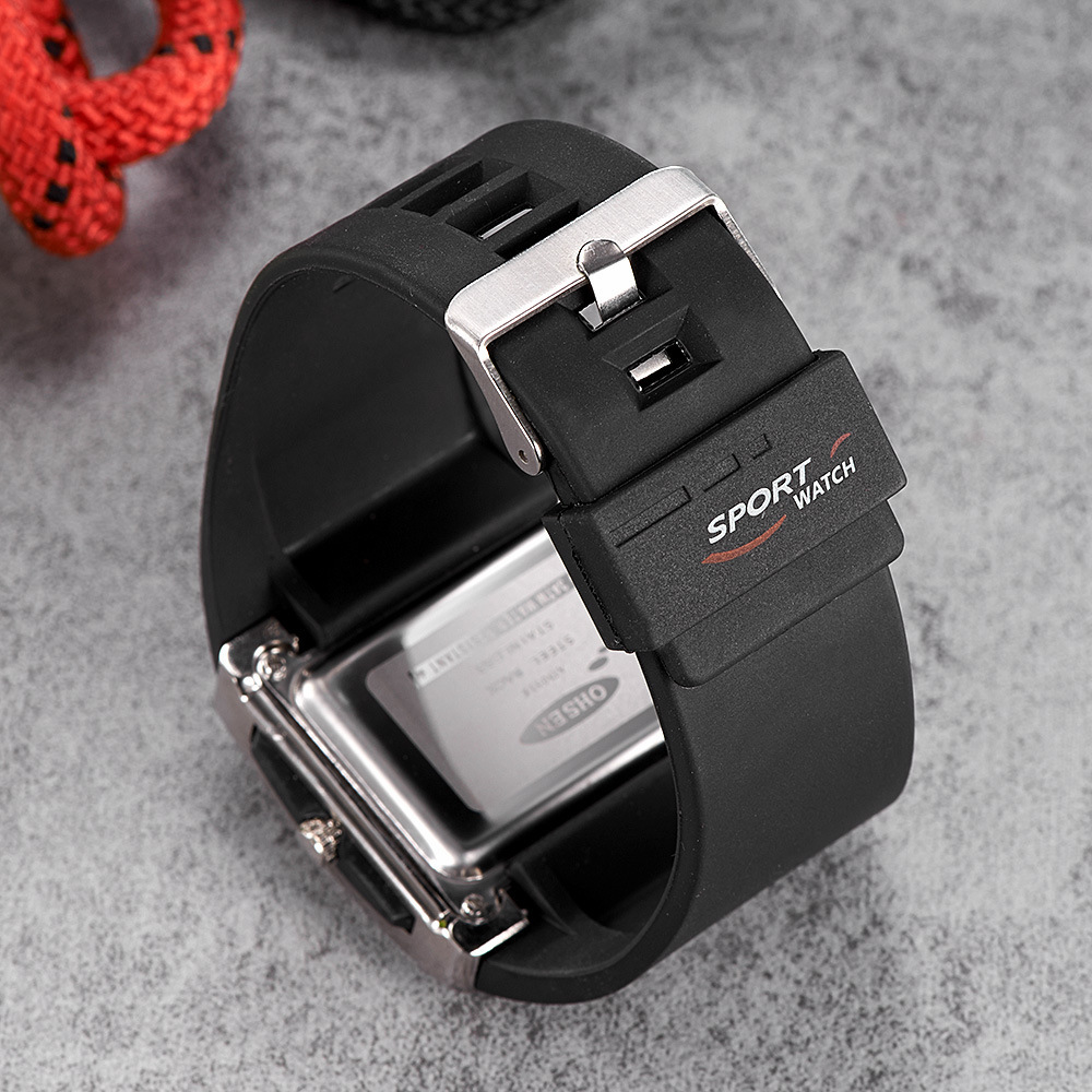 Luminous waterproof student watch alarm clock function quartz titanium alloy case crystal mirror silicone strap thickness 10 mm diameter 37 mm warrant