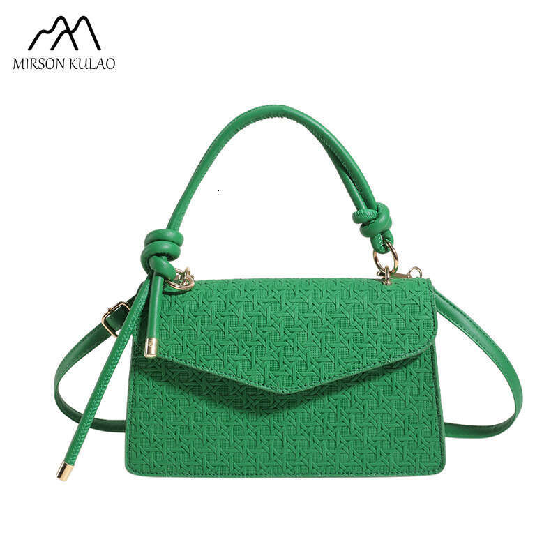New Europe And The United States Early Autumn Solid Color Crossbody Single Shoulder Simple Dia Lattice Small Square Bag