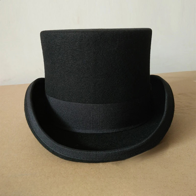 Classic wool felt presidential hat equestrian hat magic hat Victorian gentleman crazy top hat womens retro hat 241105