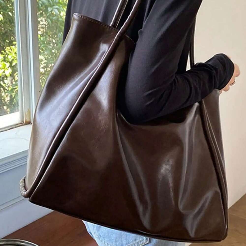 LITTLETON 2024 new soft leather large capacity tote with a niche design handheld use single shoulder underarm bag