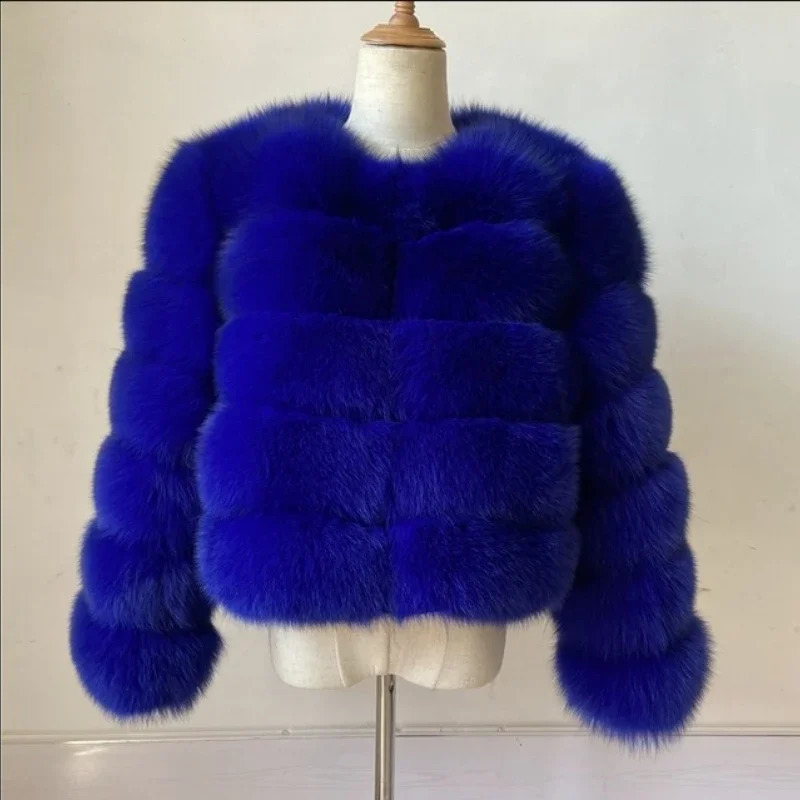 Fur Europe and The United States Fox Coat Womens Short Long Sleeve Artificial 241104