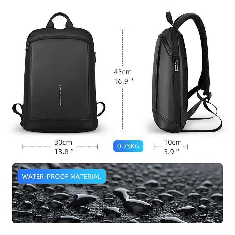 Mark Ryden Slim Laptop Backpack Men Thin Backpacks 15 6 Inch Work Man Business Bag Black Ultralight Bookbag 241106